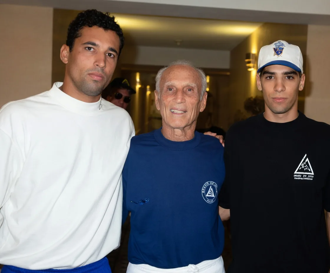 Mauricio Zingano with Helio Gracie and Royce Gracie